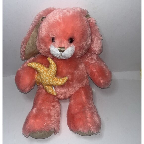 Build-A-Bear Other - Build A Bear Coral Beach Bunny Yellow Starfish Plush Stuffed Animal Clean BAB 16